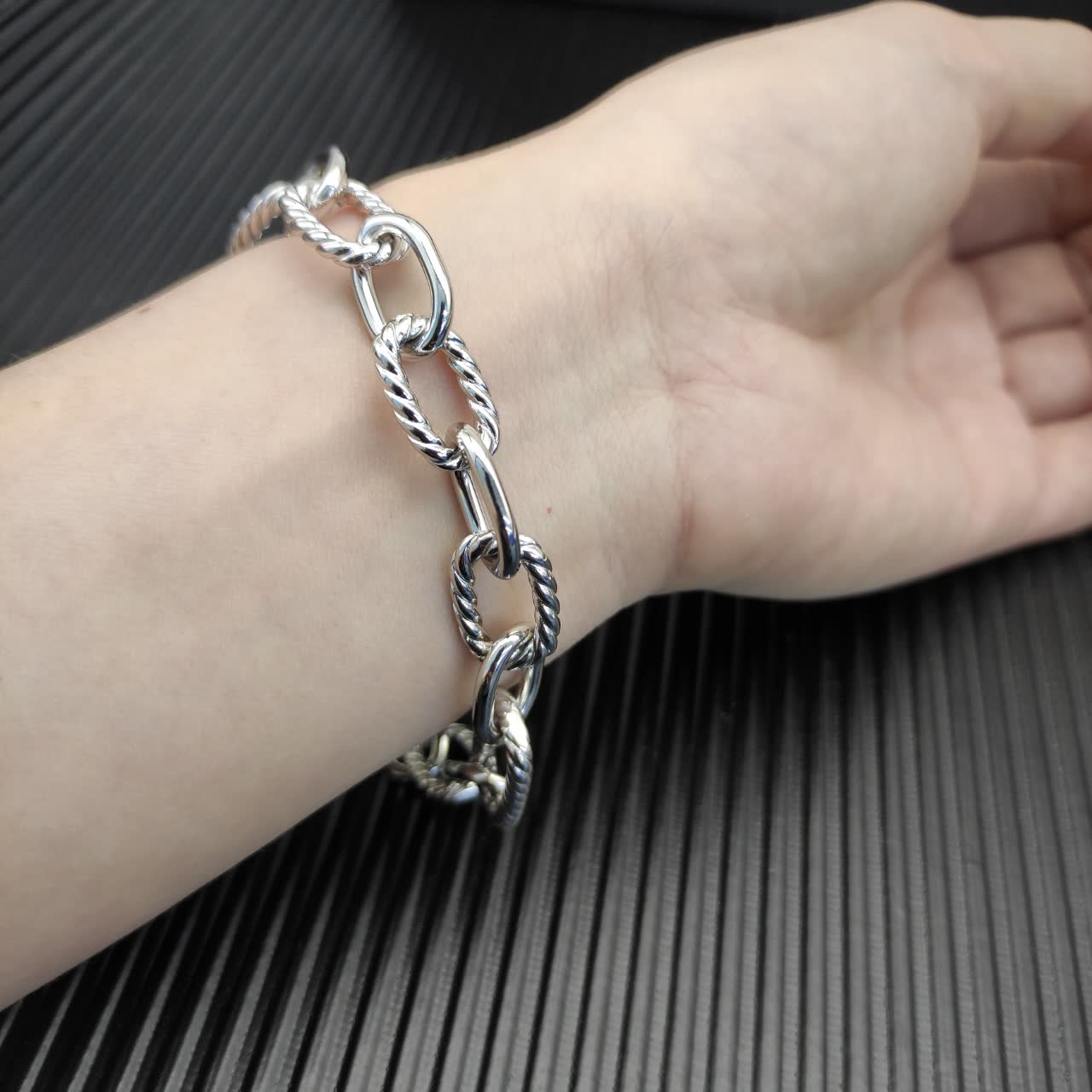David Yurman Silver-Plated Chain Bracelet